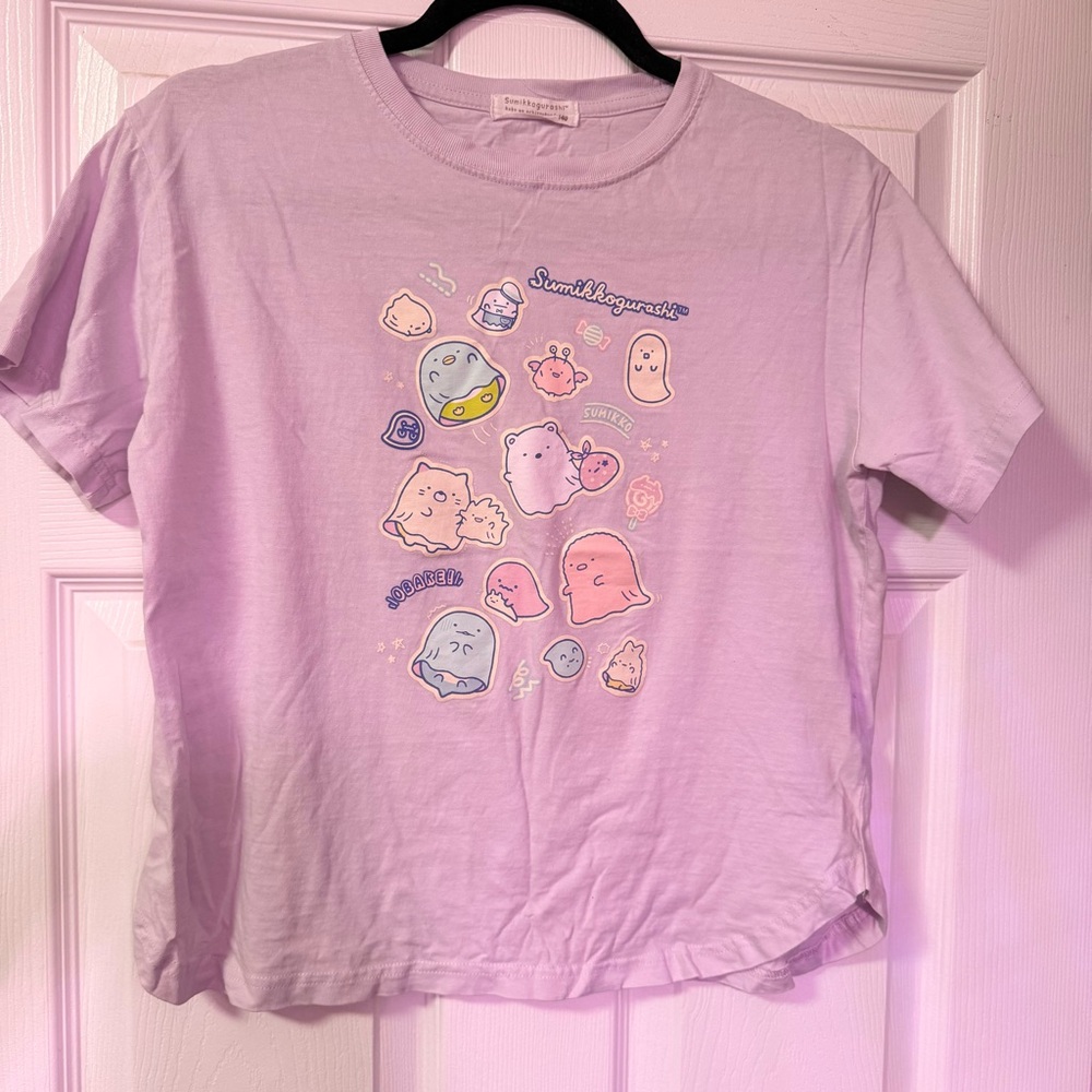 San-X Sumikko Gurashi Kawaii T-Shirt Purchased Tokyo Japan Lilac Purple Japan